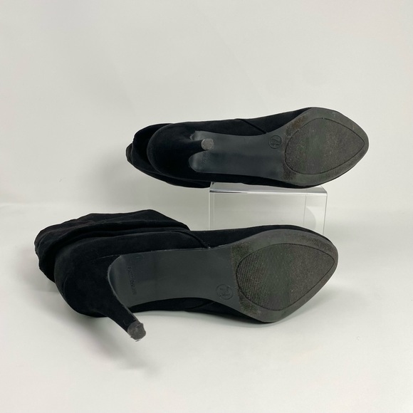 Ankle Booties Black Velvet Like Material Man-Made Pirate Boot 3” heel - Picture 6 of 8